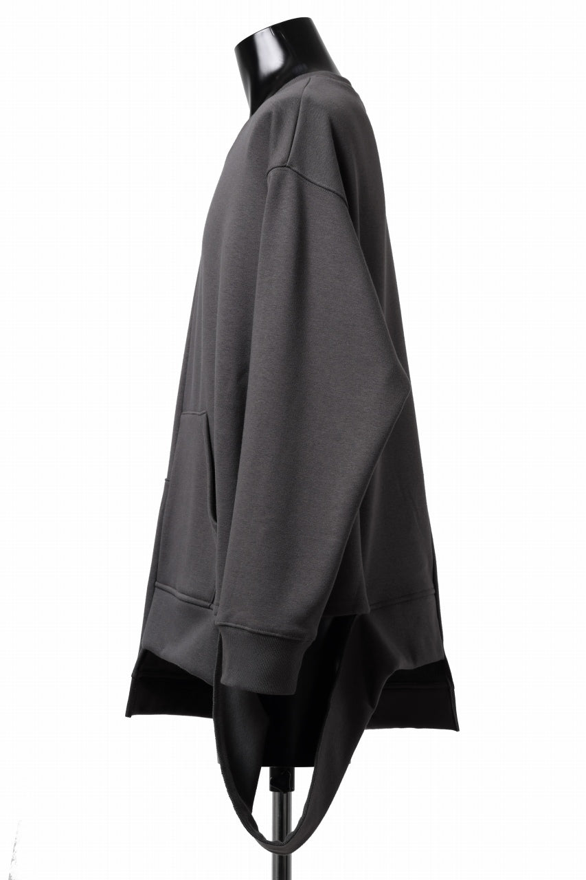 画像をギャラリービューアに読み込む, A.F ARTEFACT BOMBERHEAT® ASYMMETRY LOOP HEM TOPS (DARK GREY)