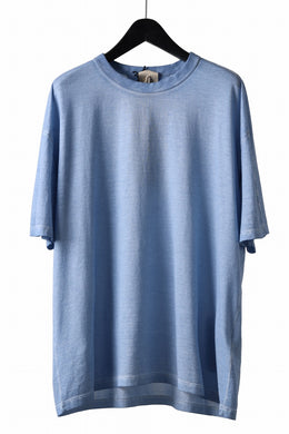 Ten c T-SHIRT / COLORED DUST DYED MAKO COTTON JERSEY (STONE BLUE)