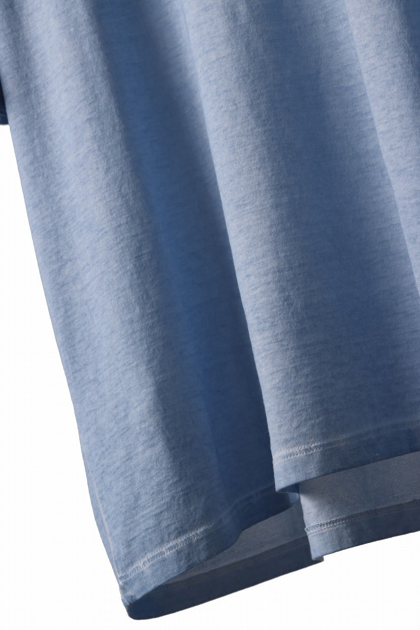 Ten c T-SHIRT / COLORED DUST DYED MAKO COTTON JERSEY (STONE BLUE)