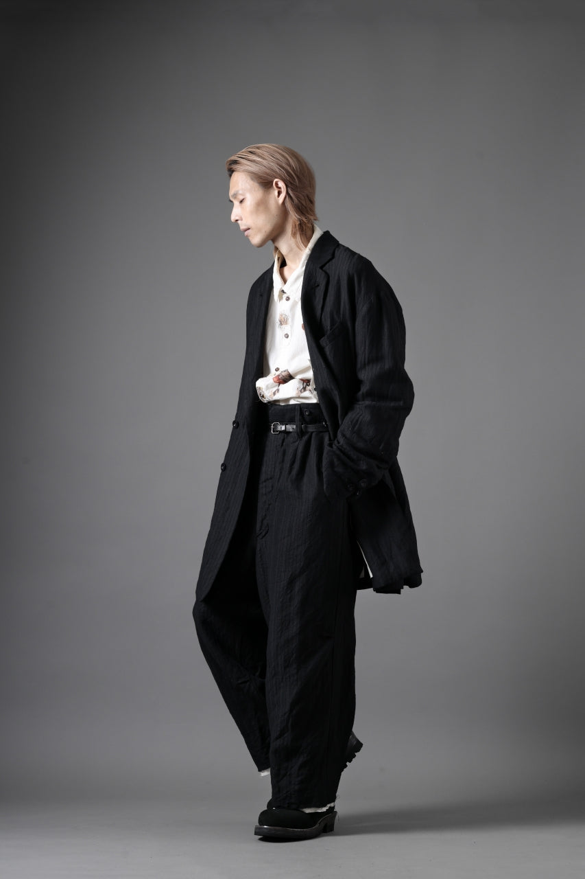 Load image into Gallery viewer, KLASICA GALWAY - Hb CUT OFF BOLD STRAIGHT TROUSERS / HIGH DENSITY HERRING BONE (DARK NIGHT)