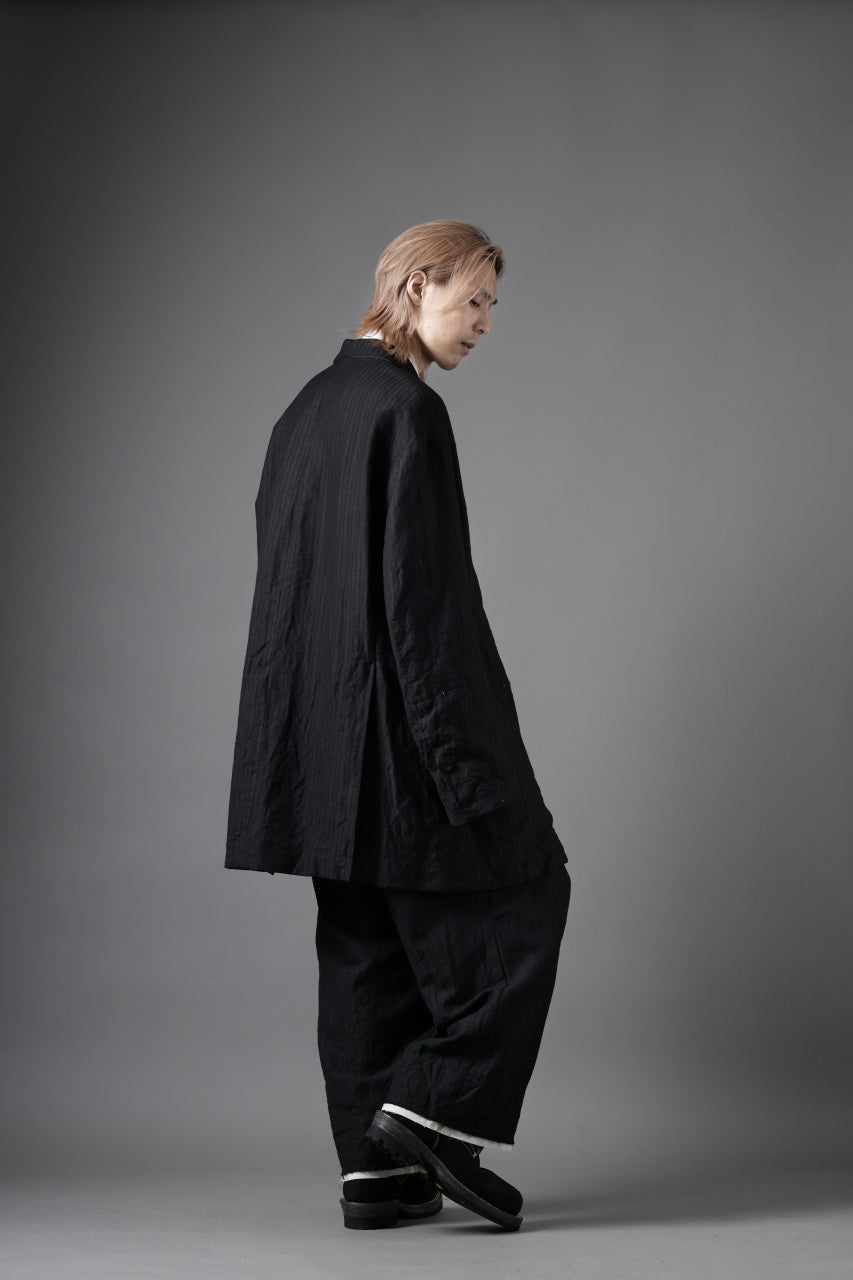 Load image into Gallery viewer, KLASICA GALWAY - Hb CUT OFF BOLD STRAIGHT TROUSERS / HIGH DENSITY HERRING BONE (DARK NIGHT)