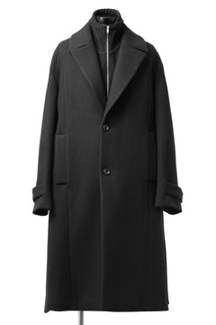 画像をギャラリービューアに読み込む, Juun.J Over Fit Knit Paneled Long Single Coat (BLACK)