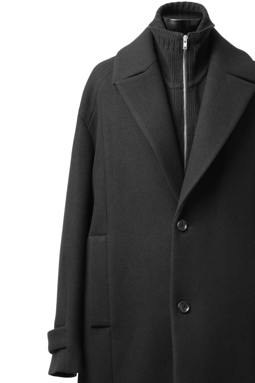 画像をギャラリービューアに読み込む, Juun.J Over Fit Knit Paneled Long Single Coat (BLACK)
