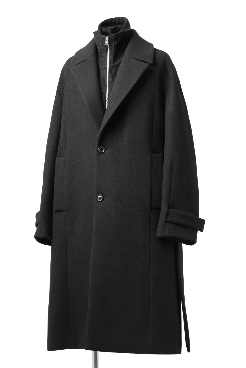 画像をギャラリービューアに読み込む, Juun.J Over Fit Knit Paneled Long Single Coat (BLACK)