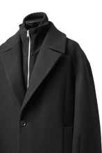画像をギャラリービューアに読み込む, Juun.J Over Fit Knit Paneled Long Single Coat (BLACK)