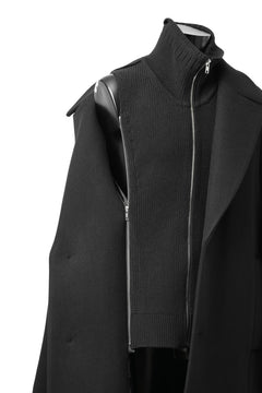 画像をギャラリービューアに読み込む, Juun.J Over Fit Knit Paneled Long Single Coat (BLACK)