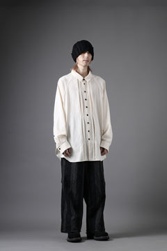 画像をギャラリービューアに読み込む, KLASICA GALWAY - Rt CUT OFF BOLD STRAIGHT TROUSERS / IRREGULAR STRIPED ROUGH TWEED (BLACK)