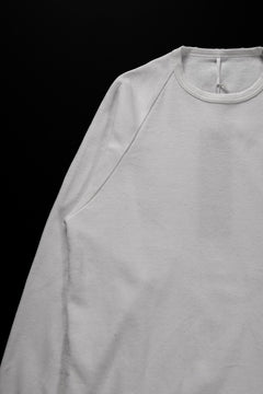 Load image into Gallery viewer, sus-sous raglan L/S tee / dyed & damaged waffle 3/4 Cotton Linen (WHITE)