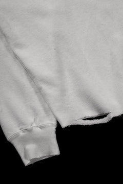 Load image into Gallery viewer, sus-sous raglan L/S tee / dyed & damaged waffle 3/4 Cotton Linen (WHITE)