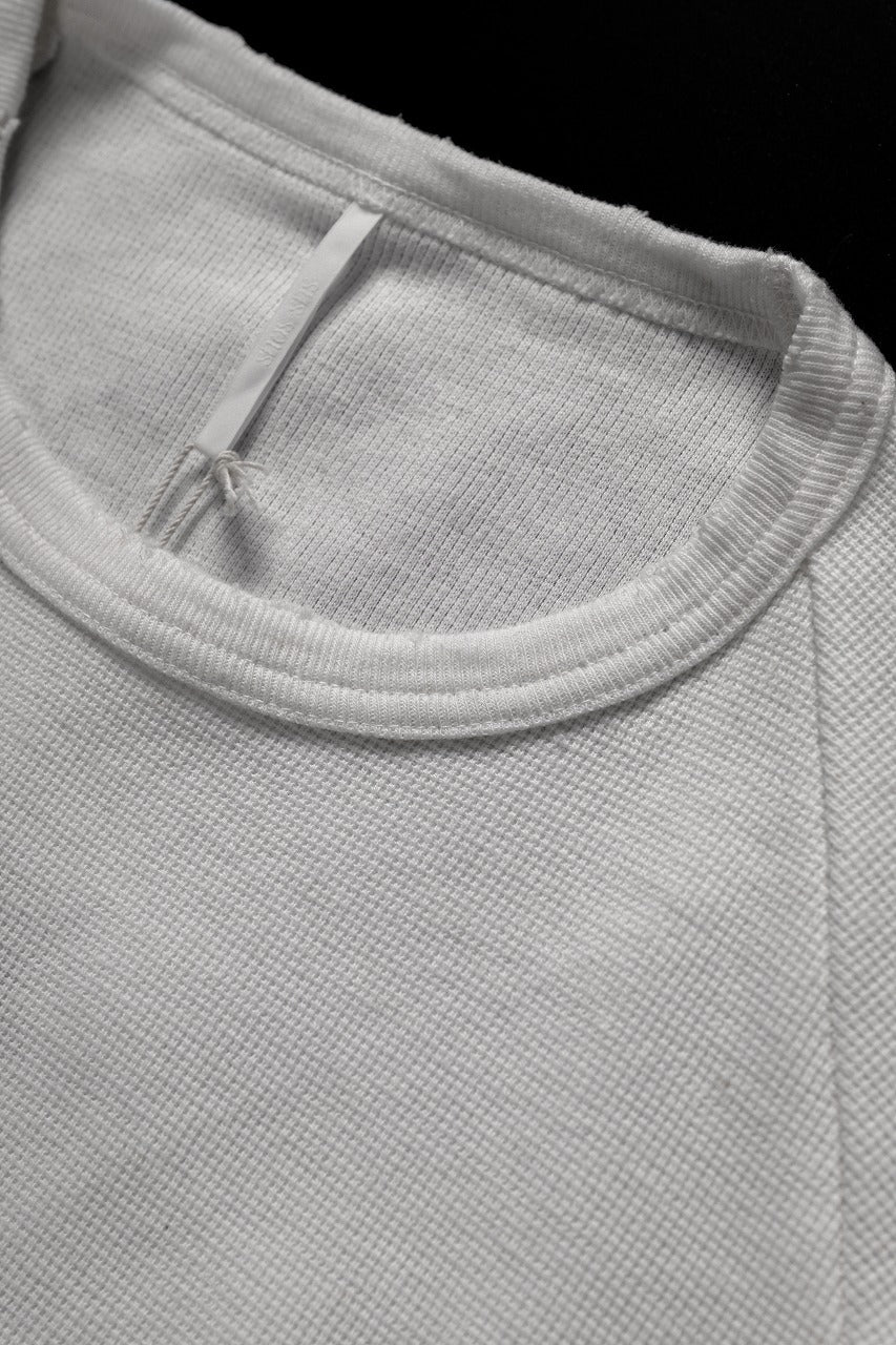 Load image into Gallery viewer, sus-sous raglan L/S tee / dyed & damaged waffle 3/4 Cotton Linen (WHITE)