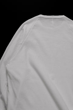 Load image into Gallery viewer, sus-sous raglan L/S tee / dyed & damaged waffle 3/4 Cotton Linen (WHITE)