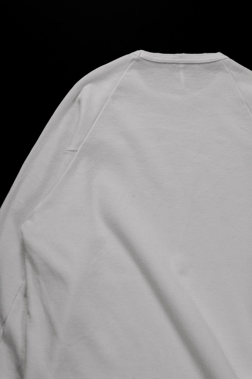 Load image into Gallery viewer, sus-sous raglan L/S tee / dyed & damaged waffle 3/4 Cotton Linen (WHITE)