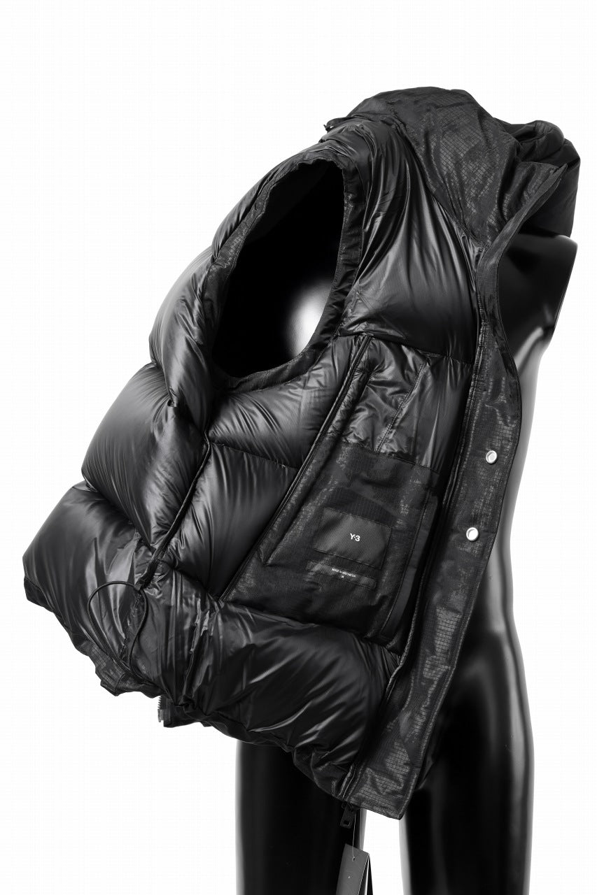 画像をギャラリービューアに読み込む, Y-3 Yohji Yamamoto GRAPHICS PUFFER VEST / PERTEX® (BLACK)