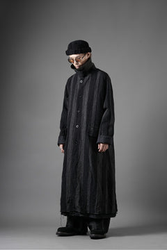 画像をギャラリービューアに読み込む, KLASICA AVOIR Ⅱ CUT OFF MAC COAT / IRREGULAR STRIPED ROUGH TWEED (BLACK)