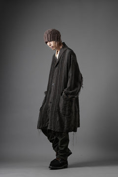 画像をギャラリービューアに読み込む, KLASICA BIRD - Rt  CUT OFF PRIMAL SHORT COAT / IRREGULAR STRIPED ROUGH TWEED (MOCHA)