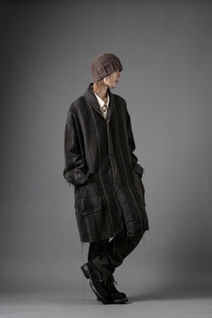 画像をギャラリービューアに読み込む, KLASICA BIRD - Rt  CUT OFF PRIMAL SHORT COAT / IRREGULAR STRIPED ROUGH TWEED (MOCHA)