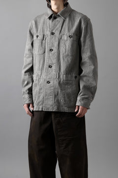 画像をギャラリービューアに読み込む, sus-sous germany work jacket / cotton linen herringbone (sumi)