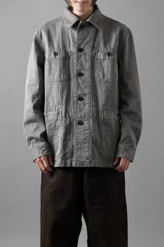 画像をギャラリービューアに読み込む, sus-sous germany work jacket / cotton linen herringbone (sumi)