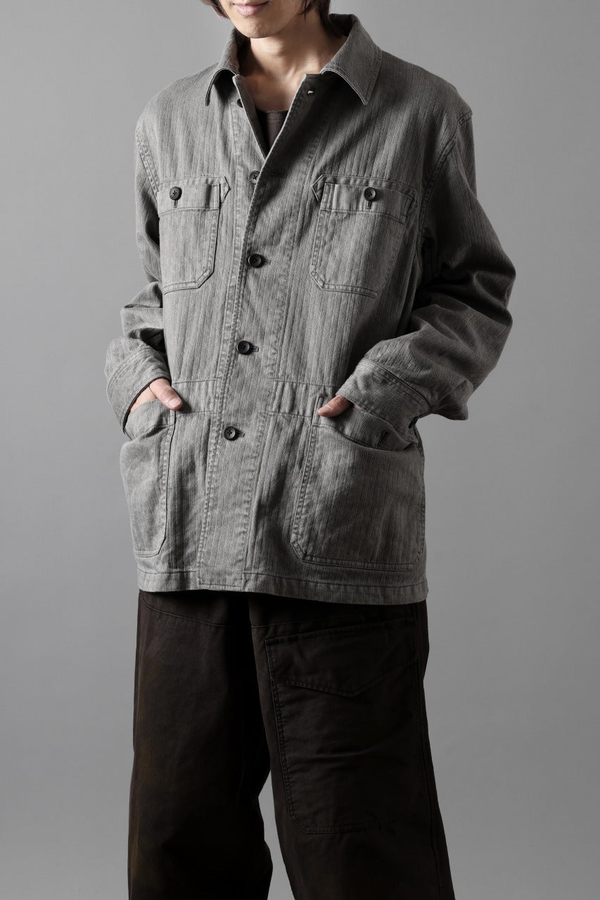 画像をギャラリービューアに読み込む, sus-sous germany work jacket / cotton linen herringbone (sumi)