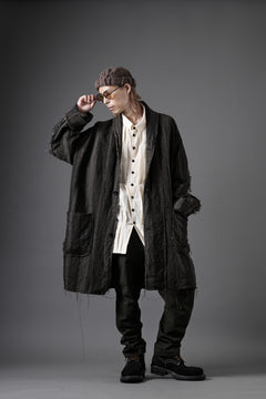 画像をギャラリービューアに読み込む, KLASICA BIRD - Rt  CUT OFF PRIMAL SHORT COAT / IRREGULAR STRIPED ROUGH TWEED (MOCHA)