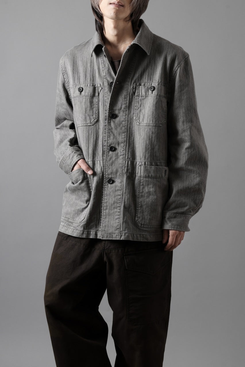 画像をギャラリービューアに読み込む, sus-sous germany work jacket / cotton linen herringbone (sumi)