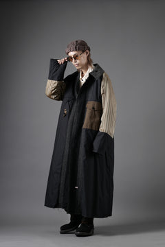 画像をギャラリービューアに読み込む, KLASICA AVOIR Ⅱ CUT OFF MAC COAT / IRREGULAR STRIPED ROUGH TWEED (BLACK)