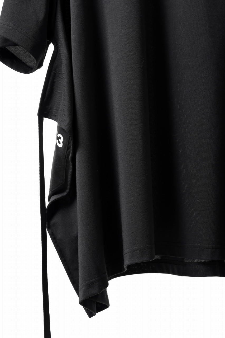 画像をギャラリービューアに読み込む, Y-3 Yohji Yamamoto SAIL CLOSURE SHORT SLEEVE TEE (BLACK)