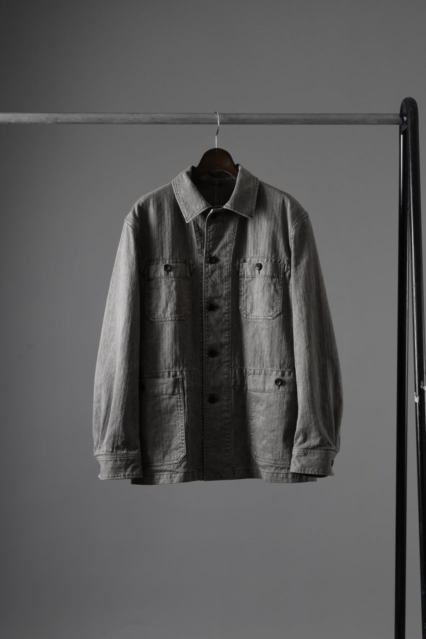 画像をギャラリービューアに読み込む, sus-sous germany work jacket / cotton linen herringbone (sumi)