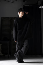 画像をギャラリービューアに読み込む, th products Inflated Oversized Crew / 1/4.5 kasuri loop knit (black)