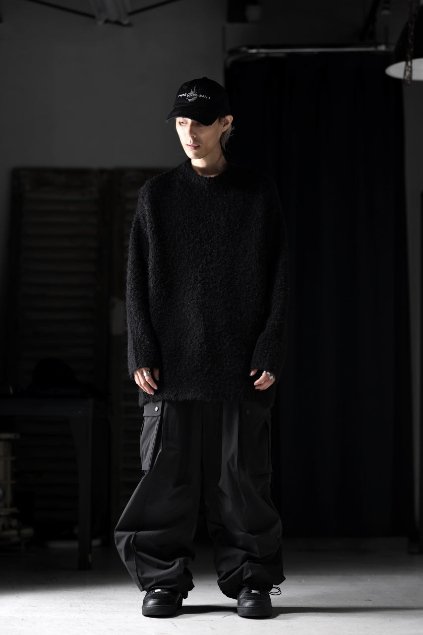 画像をギャラリービューアに読み込む, th products Inflated Oversized Crew / 1/4.5 kasuri loop knit (black)