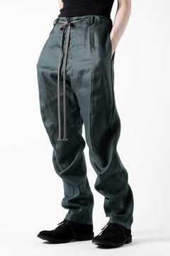 画像をギャラリービューアに読み込む, A.F ARTEFACT CURVED LONG PANTS / LINEN TWILL (GREEN)