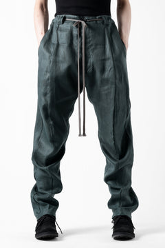 画像をギャラリービューアに読み込む, A.F ARTEFACT CURVED LONG PANTS / LINEN TWILL (GREEN)