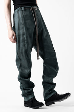 画像をギャラリービューアに読み込む, A.F ARTEFACT CURVED LONG PANTS / LINEN TWILL (GREEN)