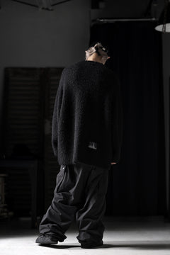 画像をギャラリービューアに読み込む, TARO HORIUCHI / th products Inflated Oversized Crew / 1/4.5 kasuri loop knit (black)