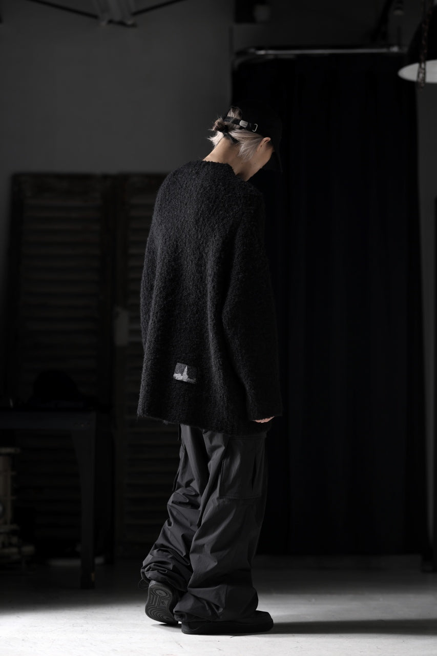 画像をギャラリービューアに読み込む, th products Inflated Oversized Crew / 1/4.5 kasuri loop knit (black)