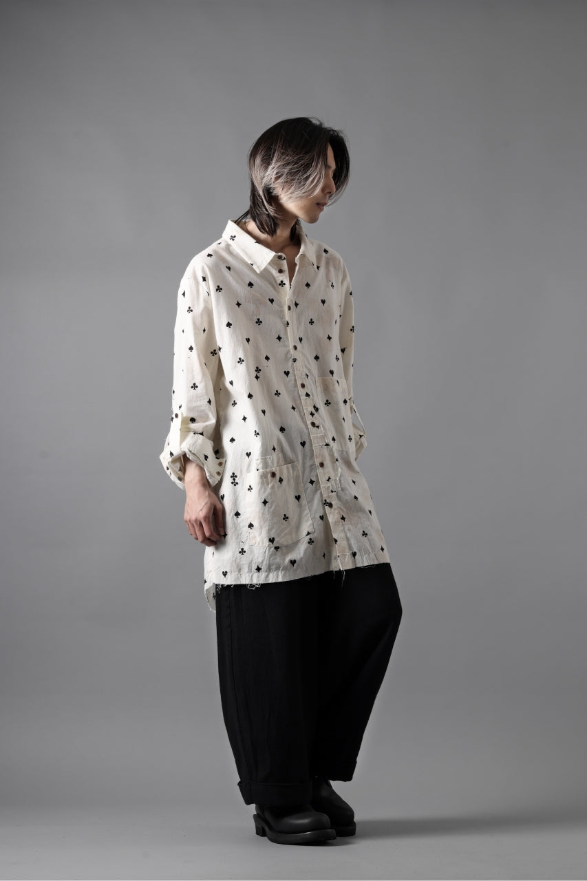 画像をギャラリービューアに読み込む, Aleksandr Manamis Mended Shirt / Tea Stain Dyed Cotton Gauze (QUATRE)