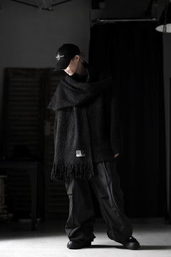 画像をギャラリービューアに読み込む, TARO HORIUCHI / th products Inflated Oversized Crew / 1/4.5 kasuri loop knit (black)