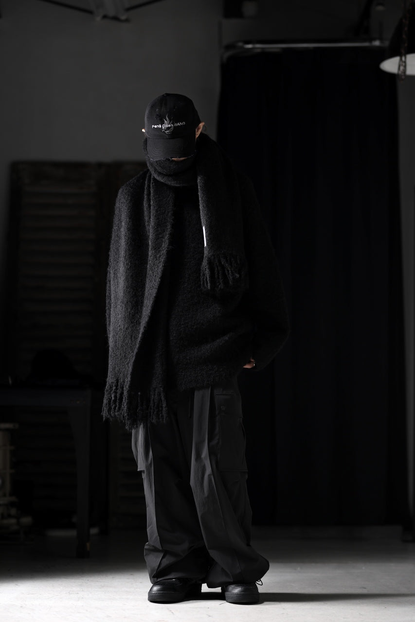 画像をギャラリービューアに読み込む, th products Inflated Oversized Crew / 1/4.5 kasuri loop knit (black)