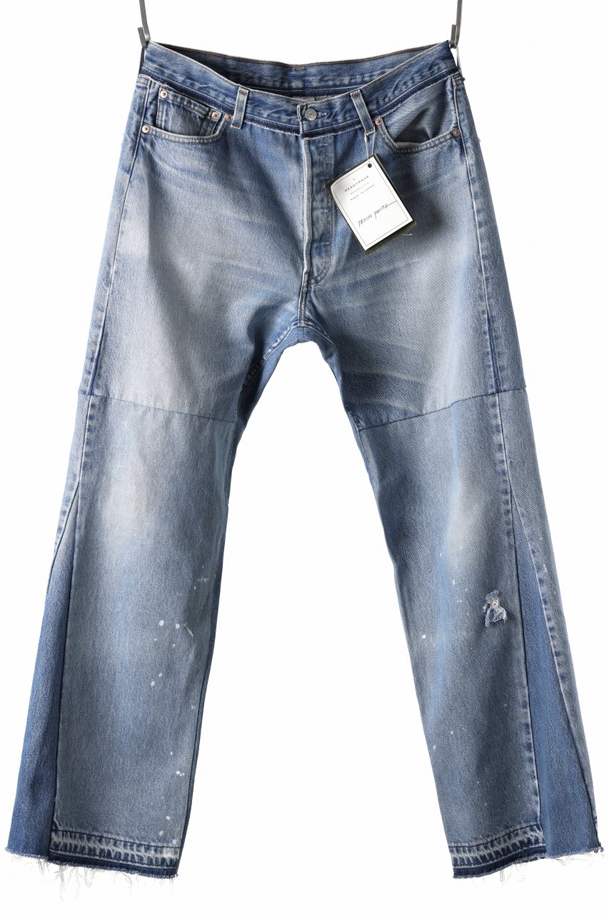 画像をギャラリービューアに読み込む, READYMADE WIDE FLARE DENIM PANTS / (BLUE #A)