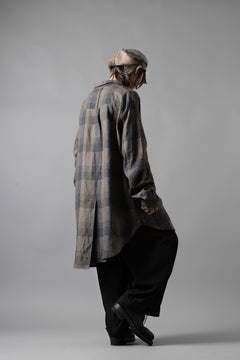 画像をギャラリービューアに読み込む, Aleksandr Manamis Asymmetry Shirt / Organic Linen (CHECKED)