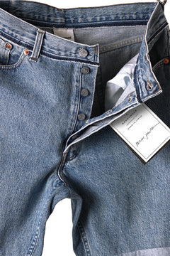 画像をギャラリービューアに読み込む, READYMADE WIDE FLARE DENIM PANTS / (BLUE #B)