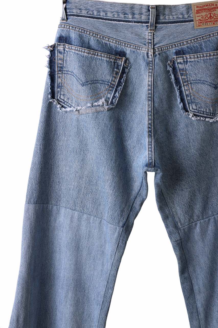 画像をギャラリービューアに読み込む, READYMADE WIDE FLARE DENIM PANTS / (BLUE #B)