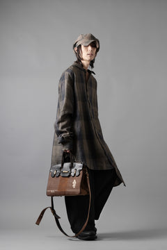 画像をギャラリービューアに読み込む, Aleksandr Manamis Asymmetry Shirt / Organic Linen (CHECKED)