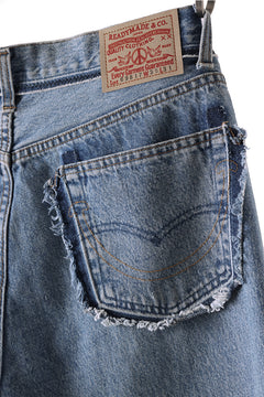 画像をギャラリービューアに読み込む, READYMADE WIDE FLARE DENIM PANTS / (BLUE #B)
