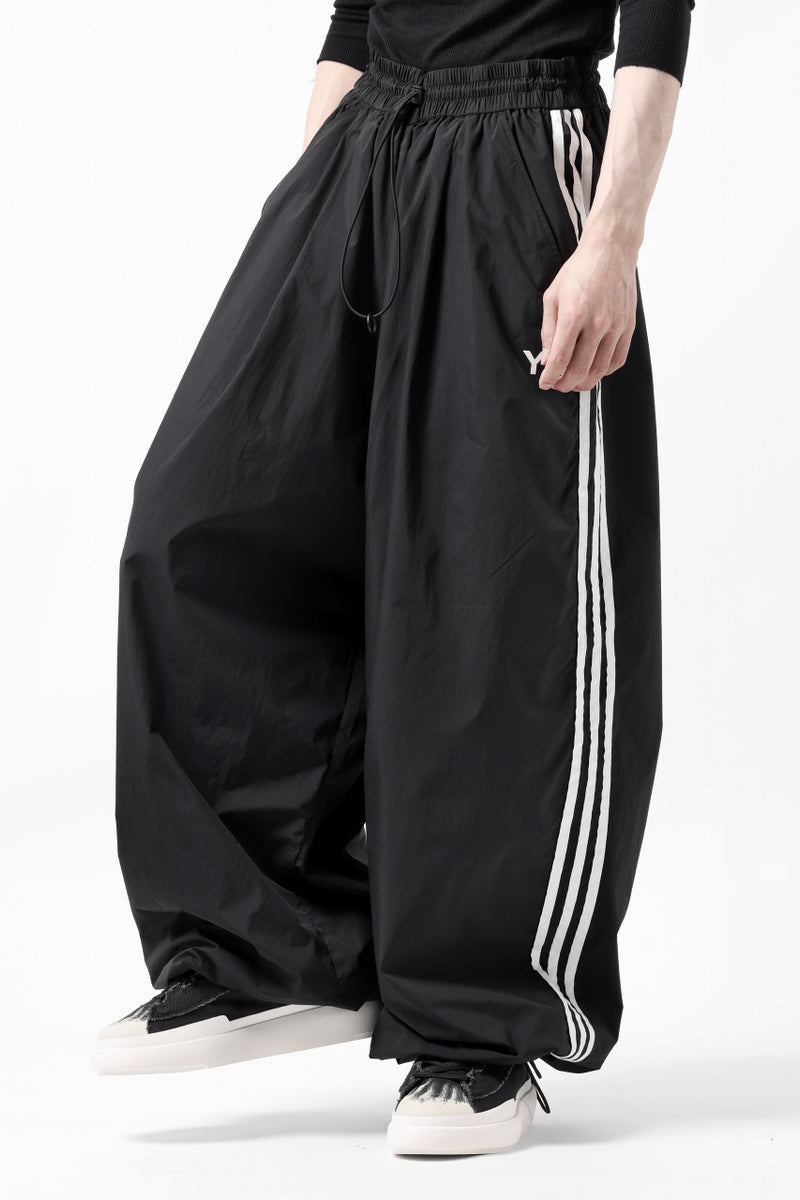 Y-3 Yohji Yamamoto THREE STRIPES SUPER WIDE PANTS / SILKY NYLON (BLACK)