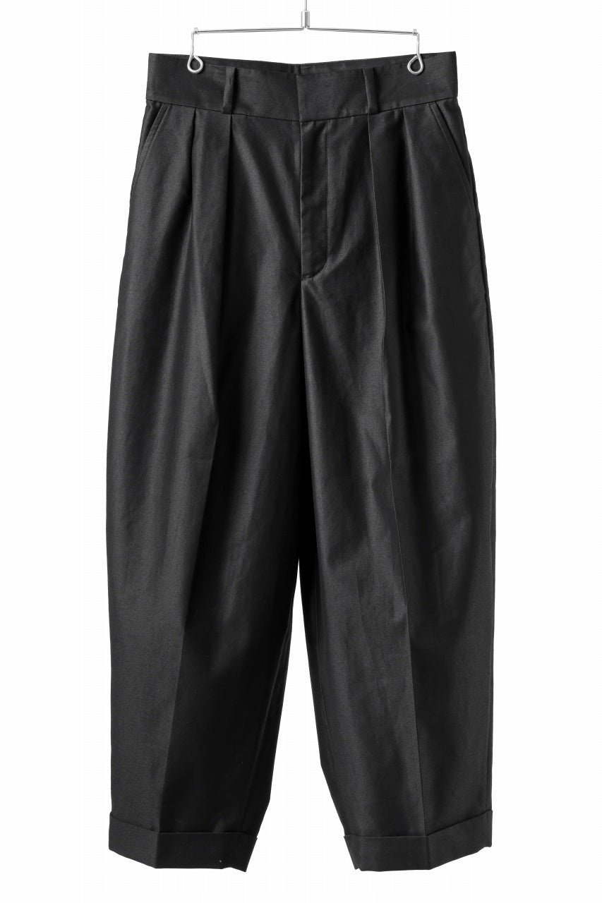 画像をギャラリービューアに読み込む, atelier AMBER COTTON SATIN TAPERED WIDE PANTS (black)