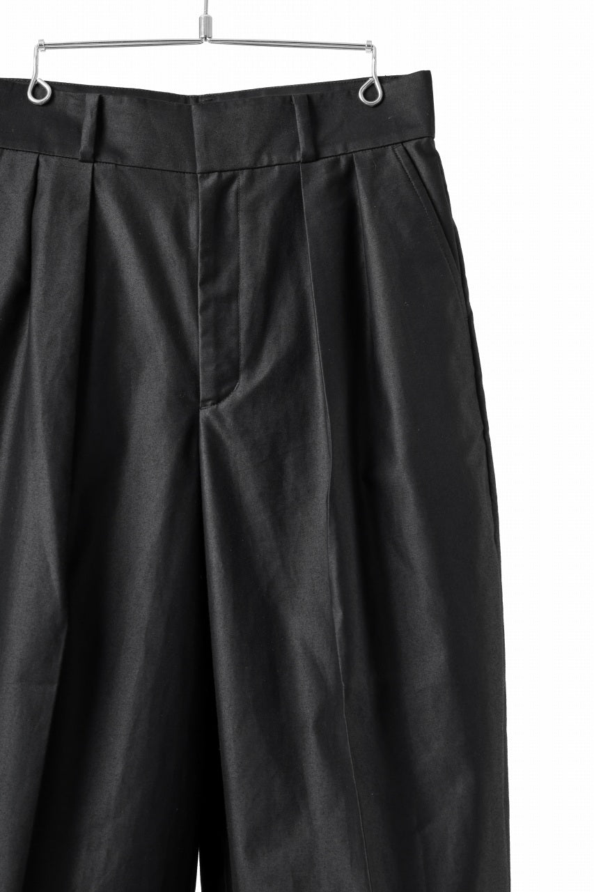 画像をギャラリービューアに読み込む, atelier AMBER COTTON SATIN TAPERED WIDE PANTS (black)
