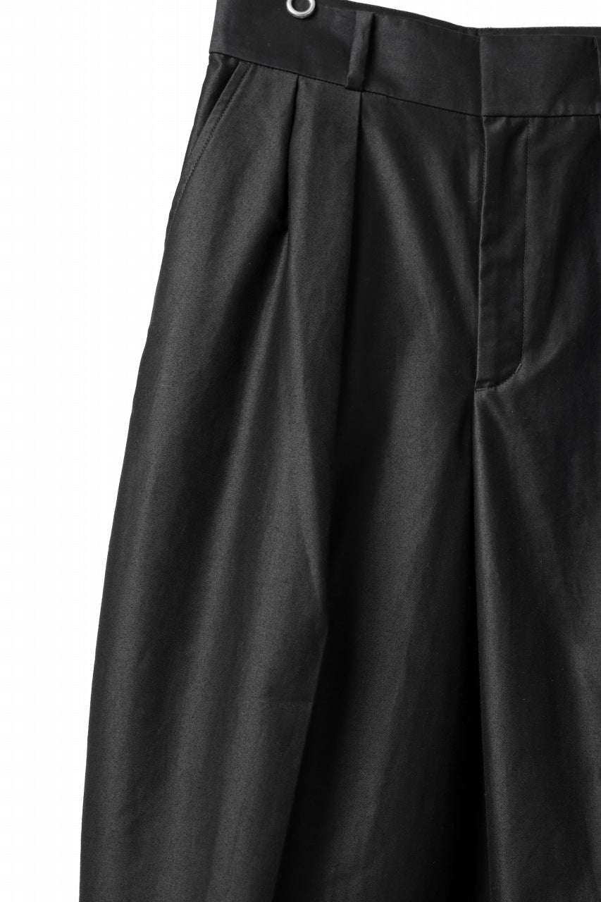 画像をギャラリービューアに読み込む, atelier AMBER COTTON SATIN TAPERED WIDE PANTS (black)