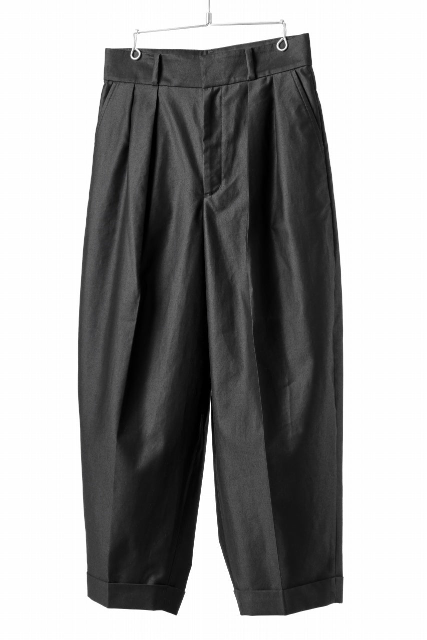 画像をギャラリービューアに読み込む, atelier AMBER COTTON SATIN TAPERED WIDE PANTS (black)