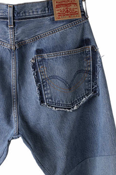 画像をギャラリービューアに読み込む, READYMADE WIDE FLARE DENIM PANTS / (BLUE #F)